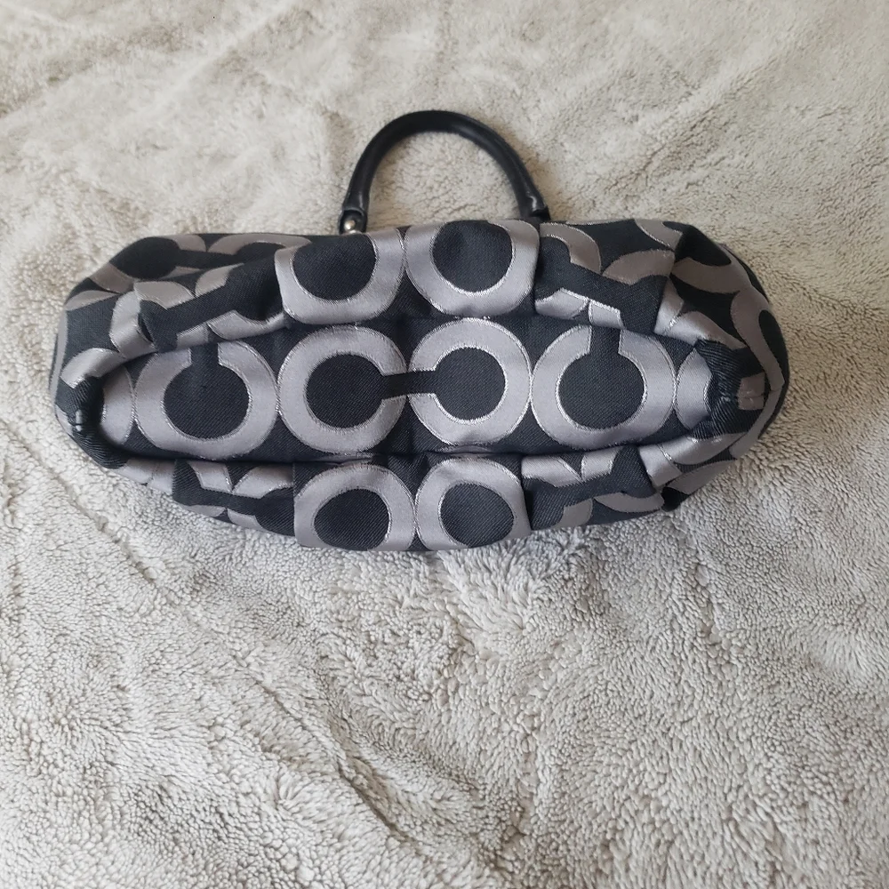 Coach Black and Gray Signature Handbag - Picture 9 of 13